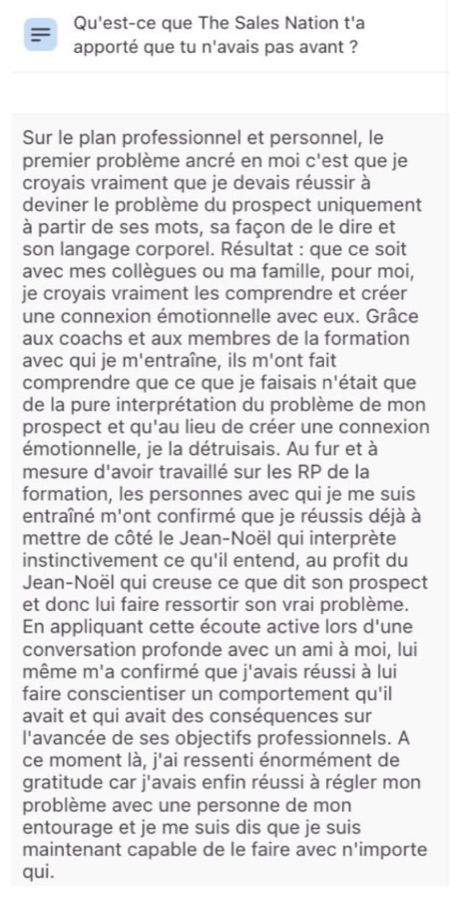 Message : écouter vraiment ce que dit le prospect au lieu d'interpréter.